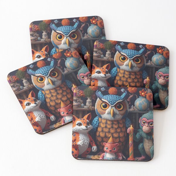 Item preview, Vibrant Folk Art Animal Party: Cute Owl, Fox, and Friends Celebration designed and sold by VibranPalette.