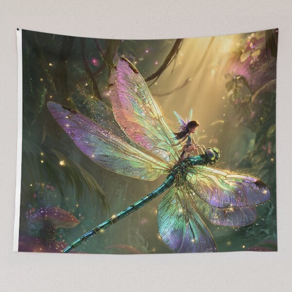 Item preview, Enchanted Fairy Riding Crystal Dragonfly designed and sold by Storybook Botanica.