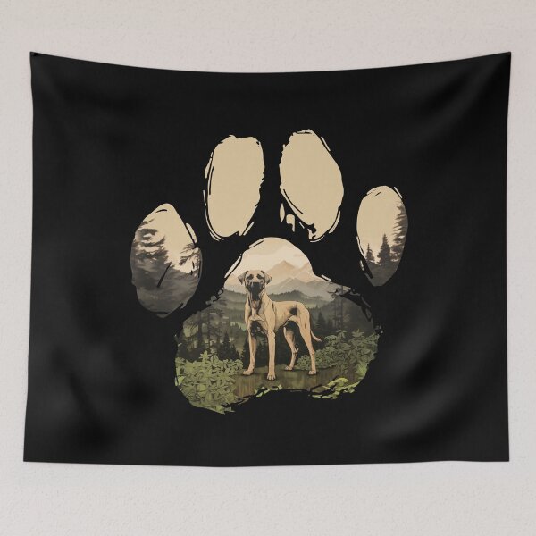 Item preview, Funny Black Mouth Cur Paw Foggy Mountain Tree Mom Dad Kids designed and sold by rafaeltto.