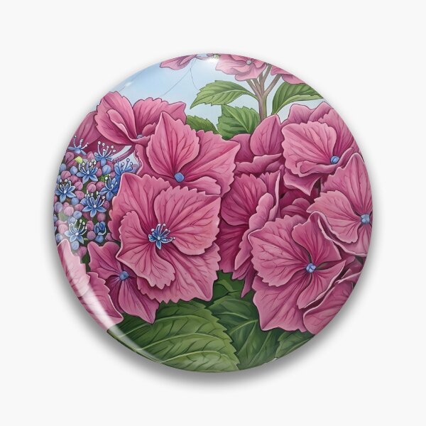 Item preview, Pink Hydrangea Blooming Floral Garden Illustration designed and sold by BetweenForms.