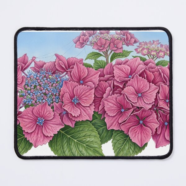 Item preview, Pink Hydrangea Blooming Floral Garden Illustration designed and sold by BetweenForms.