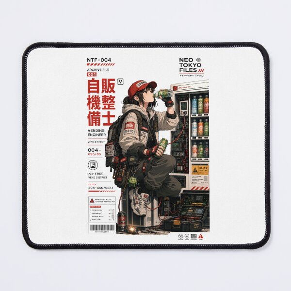 Item preview, Neo Tokyo Files 004 - Vending Engineer | Anime Cyberpunk Techwear Illustration designed and sold by Noro Art .