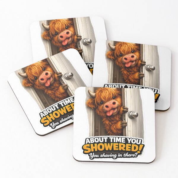 Item preview, Scottish cow watching over your shower designed and sold by Sartawsky.