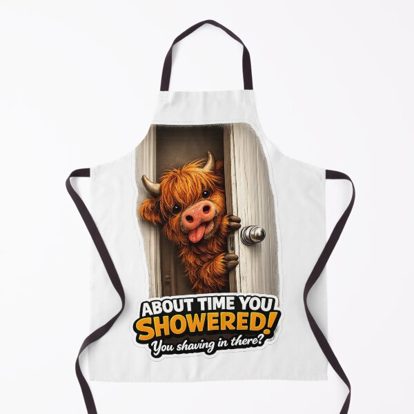 Item preview, Scottish cow watching over your shower designed and sold by Sartawsky.