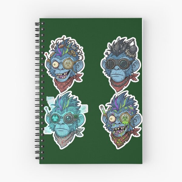 Item preview, Steampunk Zombie Monkey Sticker | Mad Scientist Gorilla Head | Cyberpunk Monkey Face | Mechanical Ape Cartoon | Gothic Horror Vinyl Sticker designed and sold by Bhaskar Digital Art.
