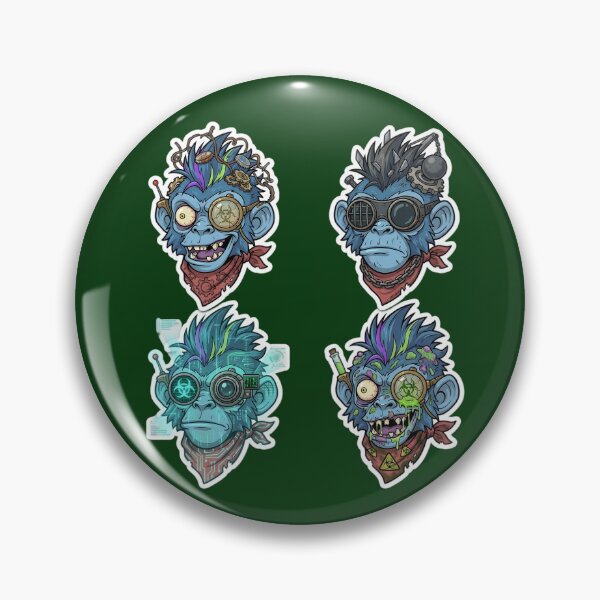 Item preview, Steampunk Zombie Monkey Sticker | Mad Scientist Gorilla Head | Cyberpunk Monkey Face | Mechanical Ape Cartoon | Gothic Horror Vinyl Sticker designed and sold by Bhaskar Digital Art.