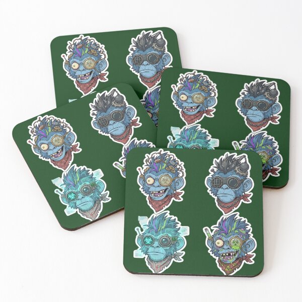 Item preview, Steampunk Zombie Monkey Sticker | Mad Scientist Gorilla Head | Cyberpunk Monkey Face | Mechanical Ape Cartoon | Gothic Horror Vinyl Sticker designed and sold by Bhaskar Digital Art.