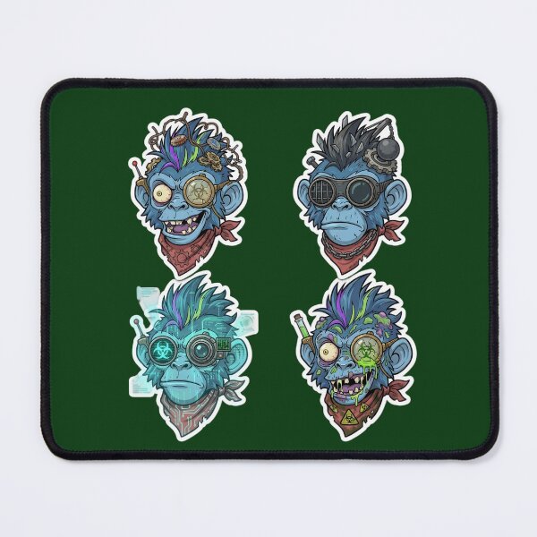 Item preview, Steampunk Zombie Monkey Sticker | Mad Scientist Gorilla Head | Cyberpunk Monkey Face | Mechanical Ape Cartoon | Gothic Horror Vinyl Sticker designed and sold by Bhaskar Digital Art.
