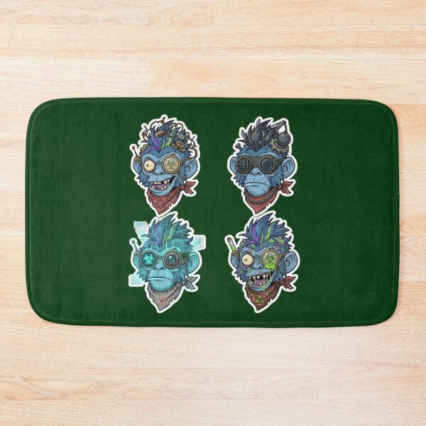 Item preview, Steampunk Zombie Monkey Sticker | Mad Scientist Gorilla Head | Cyberpunk Monkey Face | Mechanical Ape Cartoon | Gothic Horror Vinyl Sticker designed and sold by Bhaskar Digital Art.