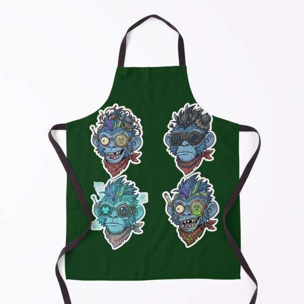 Item preview, Steampunk Zombie Monkey Sticker | Mad Scientist Gorilla Head | Cyberpunk Monkey Face | Mechanical Ape Cartoon | Gothic Horror Vinyl Sticker designed and sold by Bhaskar Digital Art.
