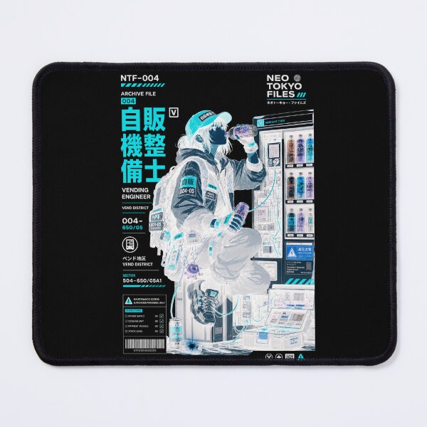 Item preview, Neo Tokyo Files 004 Negative - Vending Engineer | Anime Cyberpunk Techwear Illustration designed and sold by Noro Art .