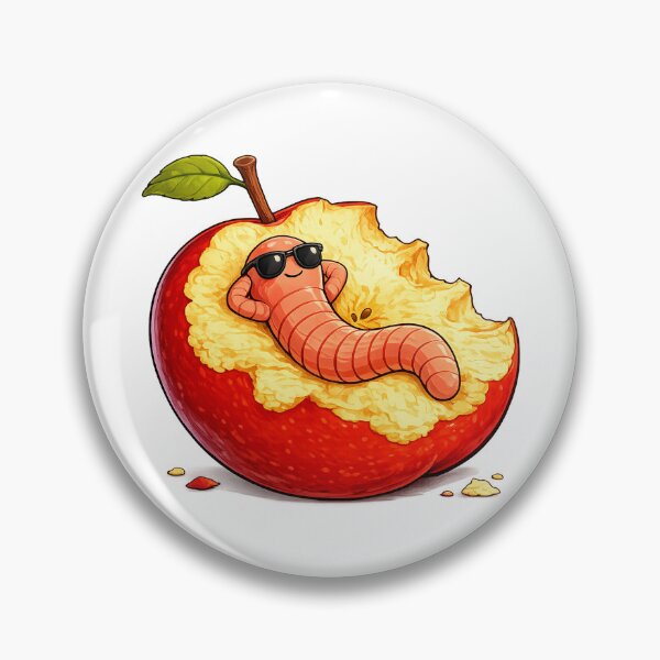 Item preview, Fruit worm laying on an apple designed and sold by Filip Art Factory.