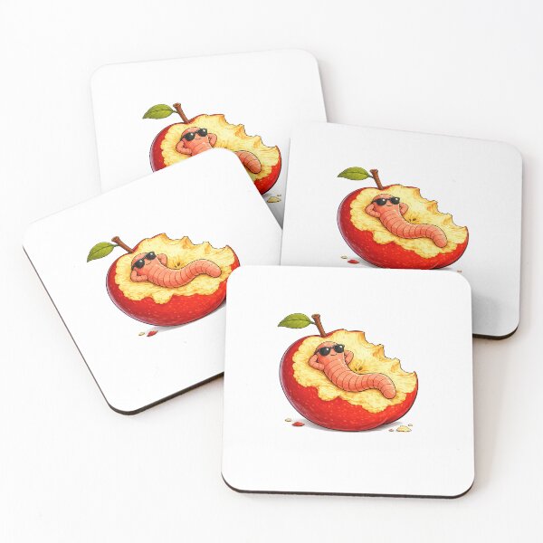 Item preview, Fruit worm laying on an apple designed and sold by Filip Art Factory.