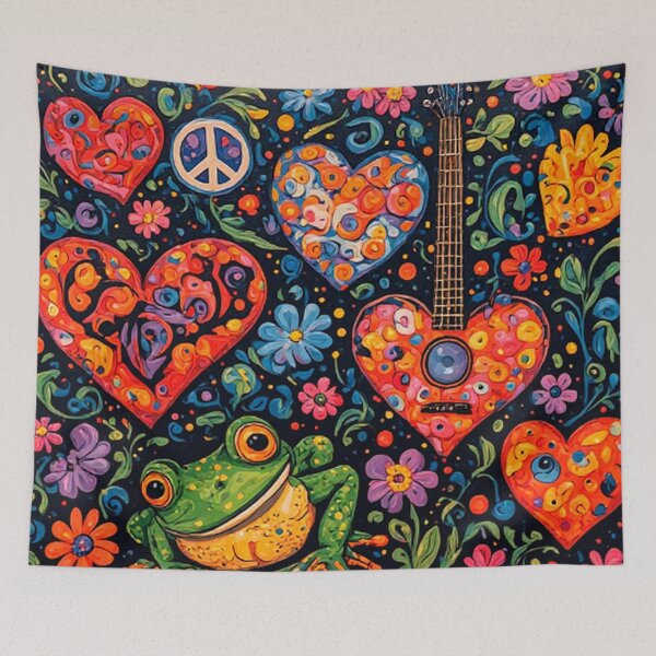 Item preview, 1960's Hippy Floral Hearts  designed and sold by TheDarkWardrobe.