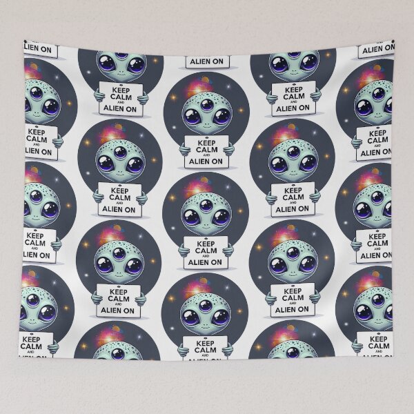 Item preview, Cute Sci Fi Alien Keep Calm and Alien On designed and sold by Szpaku desart .