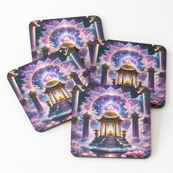 Item preview, Purple Celestial Temple Moon Fantasy Art designed and sold by RelinCreates.