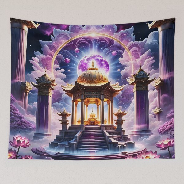 Item preview, Purple Celestial Temple Moon Fantasy Art designed and sold by RelinCreates.