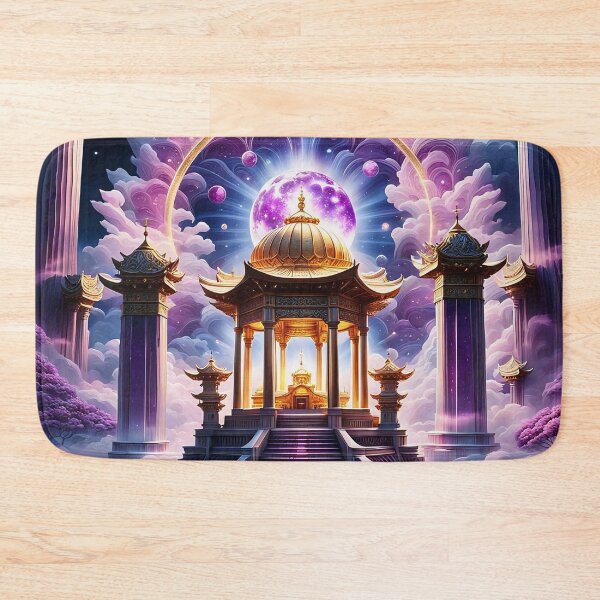 Item preview, Purple Celestial Temple Moon Fantasy Art designed and sold by RelinCreates.