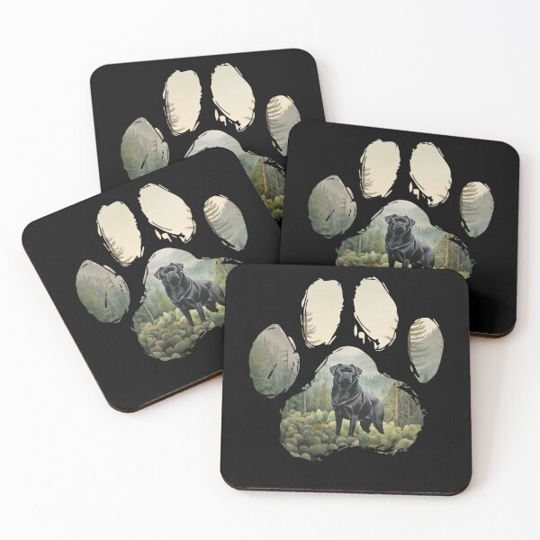 Item preview, Funny Black Pug Paw Foggy Mountain Tree Mom Dad Kids designed and sold by rafaeltto.