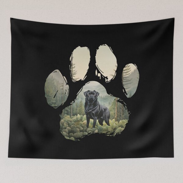 Item preview, Funny Black Pug Paw Foggy Mountain Tree Mom Dad Kids designed and sold by rafaeltto.