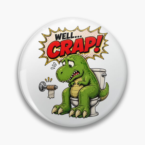 Item preview, Dinosaur Bathroom Humor Cartoon Design designed and sold by Nano-Threads.