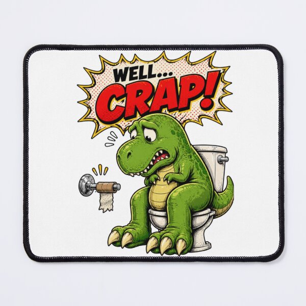 Item preview, Dinosaur Bathroom Humor Cartoon Design designed and sold by Nano-Threads.