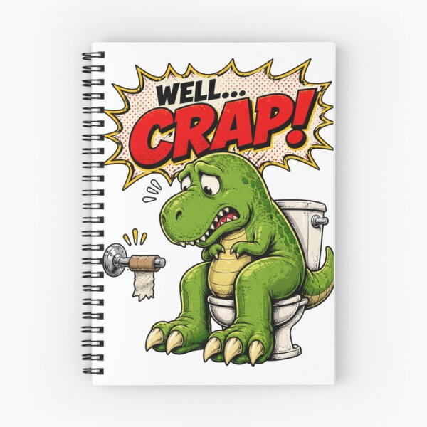 Item preview, Dinosaur Bathroom Humor Cartoon Design designed and sold by Nano-Threads.