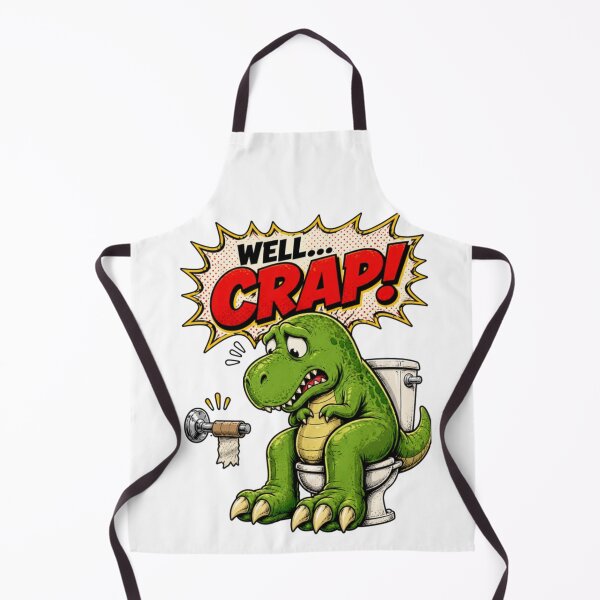 Item preview, Dinosaur Bathroom Humor Cartoon Design designed and sold by Nano-Threads.