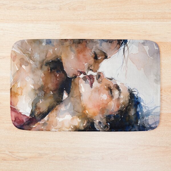 Item preview, Intimate Lesbian Kiss Watercolor – Romantic Sapphic Pride Art designed and sold by gayishdesign.