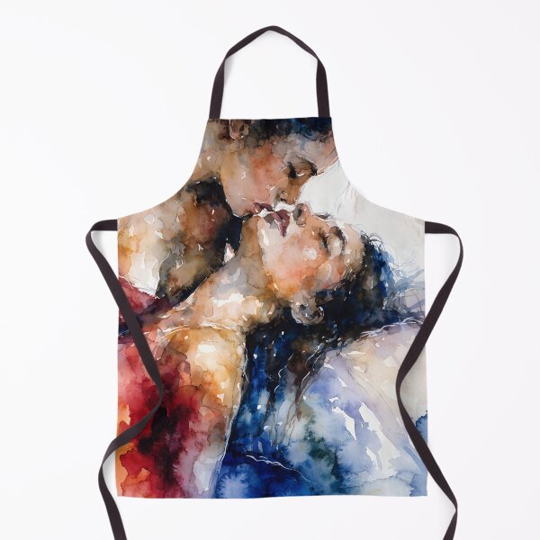 Item preview, Intimate Lesbian Kiss Watercolor – Romantic Sapphic Pride Art designed and sold by gayishdesign.
