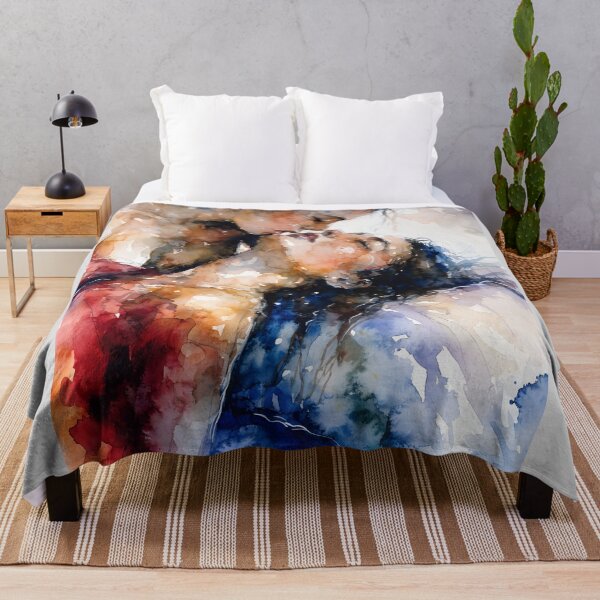 Item preview, Intimate Lesbian Kiss Watercolor – Romantic Sapphic Pride Art designed and sold by gayishdesign.