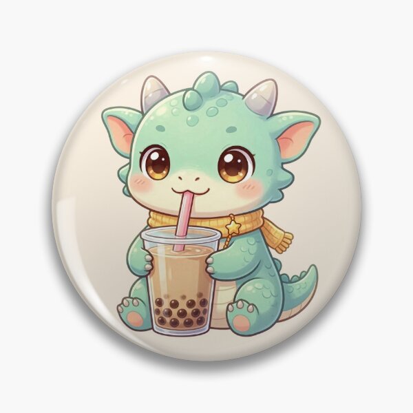 Item preview, Cute Baby Dragon Drinking Bubble Tea designed and sold by SweetLilith.
