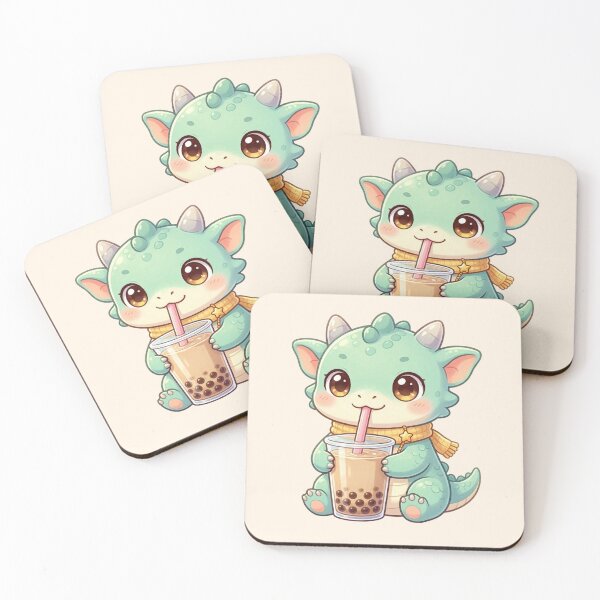 Item preview, Cute Baby Dragon Drinking Bubble Tea designed and sold by SweetLilith.