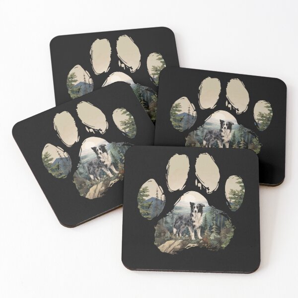 Item preview, Funny Border Collie Paw Foggy Mountain Tree Mom Dad Kids designed and sold by rafaeltto.