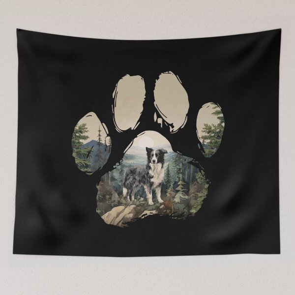Item preview, Funny Border Collie Paw Foggy Mountain Tree Mom Dad Kids designed and sold by rafaeltto.