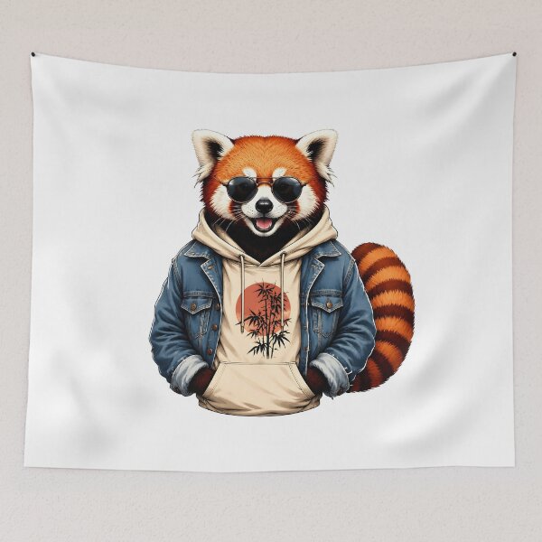 Item preview, Cool Red Panda in Hoodie & Sunglasses designed and sold by trendspatterns.