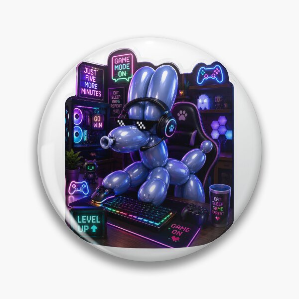 Item preview, Gamer Balloon Dog Sticker | RGB Gaming Balloon Animal | Cute Gaming Room Aesthetic Art designed and sold by Moh-nd-Eg.