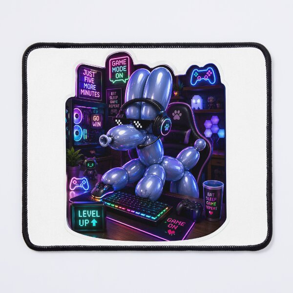 Item preview, Gamer Balloon Dog Sticker | RGB Gaming Balloon Animal | Cute Gaming Room Aesthetic Art designed and sold by Moh-nd-Eg.