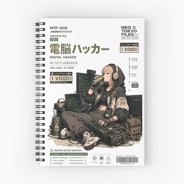 Item preview, Neo Tokyo Files 005 - Digital Hacker | Cyberpunk Anime Techwear Girl designed and sold by Noro Art .