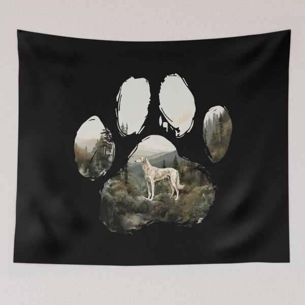 Item preview, Funny Borzoi Paw Foggy Mountain Tree Mom Dad Kids designed and sold by rafaeltto.