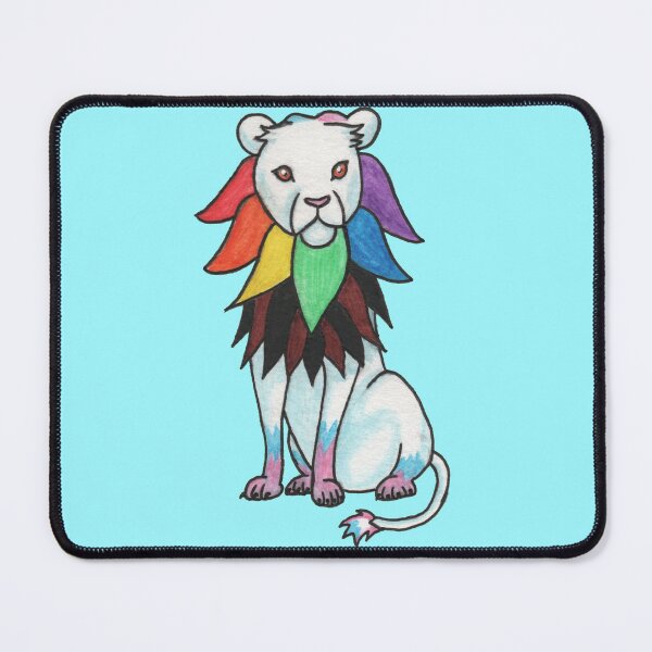 Item preview, Rainbow Lion - Blue Background designed and sold by Waves and Water.