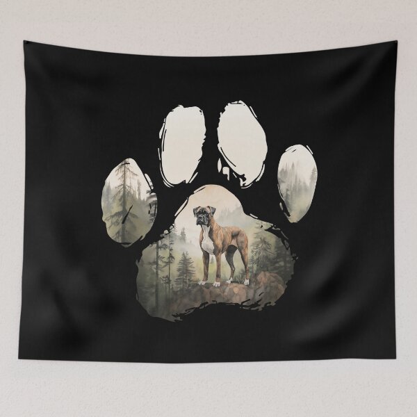 Item preview, Funny Boxer Paw Foggy Mountain Tree Mom Dad Kids designed and sold by rafaeltto.