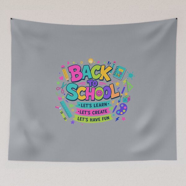 Item preview, Back to School – Colorful School Supplies Typography | Fun Teacher & Student Design designed and sold by Aimetoi.
