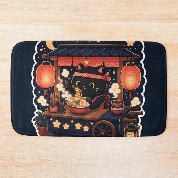 Item preview, Midnight Ramen Shop Cat designed and sold by PixelToPress.