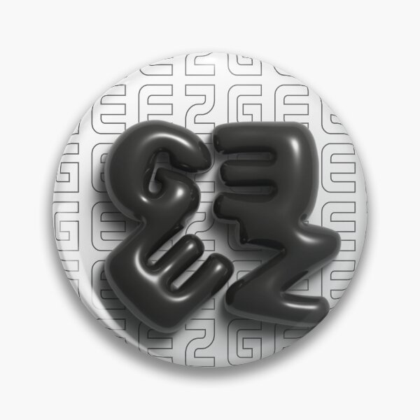 Item preview, Geez 3D Bubble Letters in Black and White designed and sold by AniDragonfly.