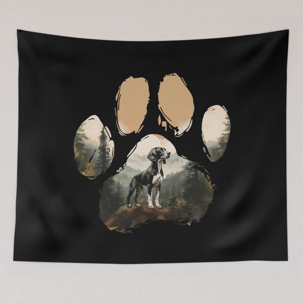 Item preview, Funny Brindle Piebald Dachshund Paw Foggy Mountain Tree Mom Dad Kids designed and sold by rafaeltto.