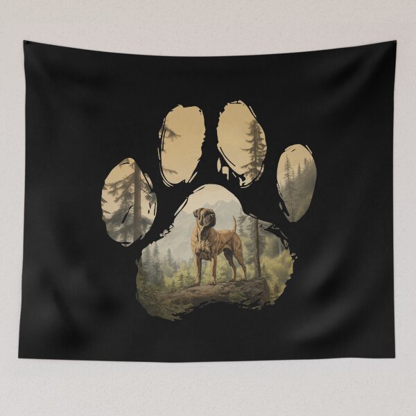 Item preview, Funny Bull Mastiff Paw Foggy Mountain Tree Mom Dad Kids designed and sold by rafaeltto.