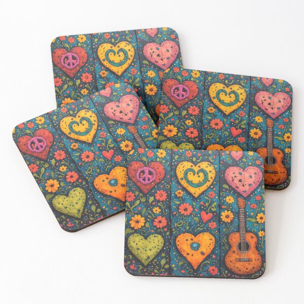Item preview, 1960's Hippy Floral Hearts  designed and sold by TheDarkWardrobe.