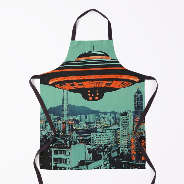 Item preview, UFO Over the Neon City designed and sold by SpaceCadetGlow.