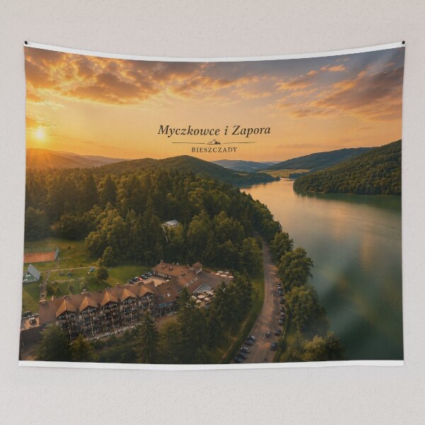 Item preview, Lake Solina Resort | Bieszczady, Poland Aerial View designed and sold by JMDG Studio.